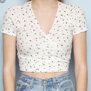 Brandy Melville White Wrap Top